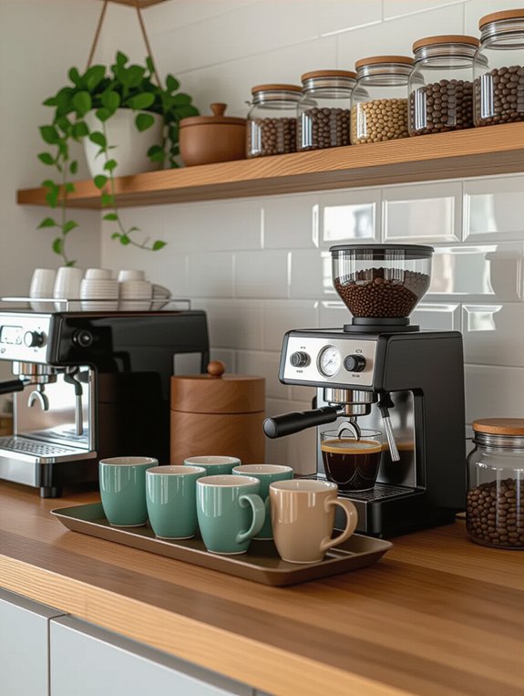 stylish coffee accessories display