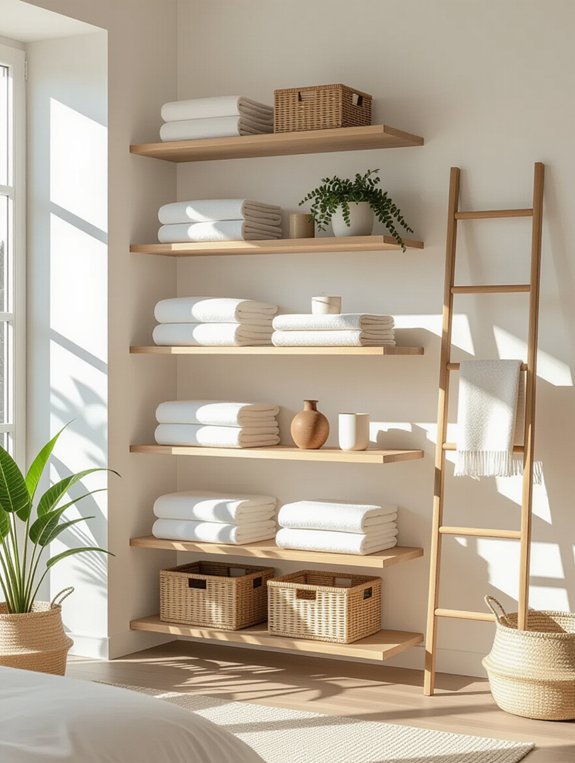 stylish functional open shelving