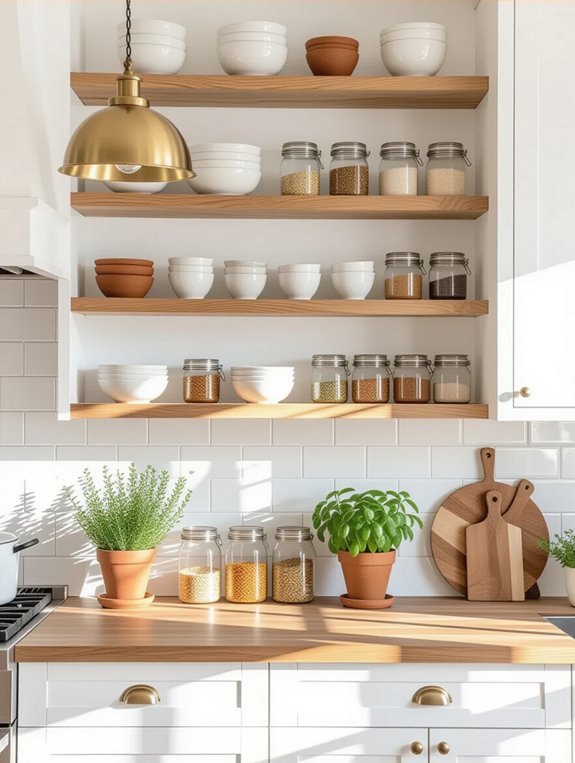 stylish functional open shelving