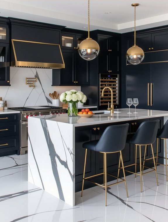 stylish kitchen bar area