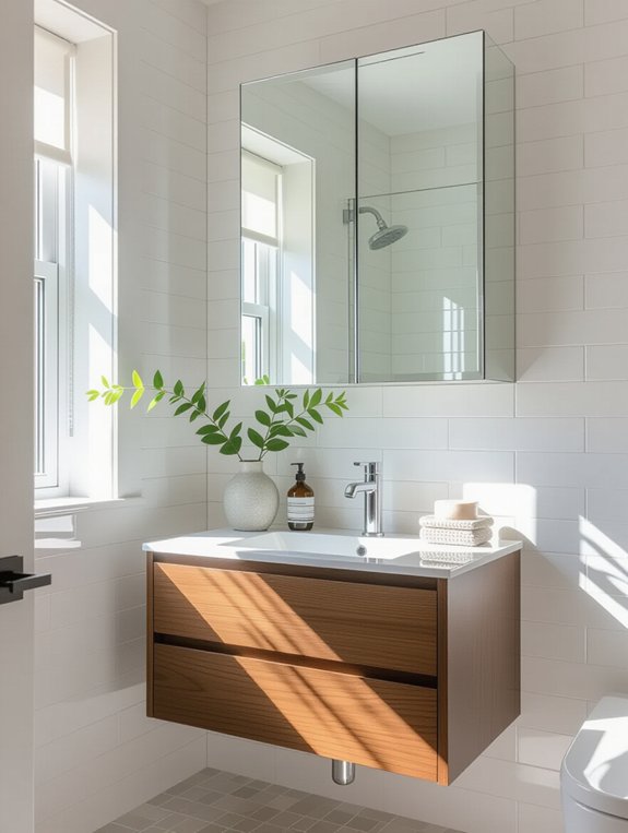 stylish storage solutions mirror