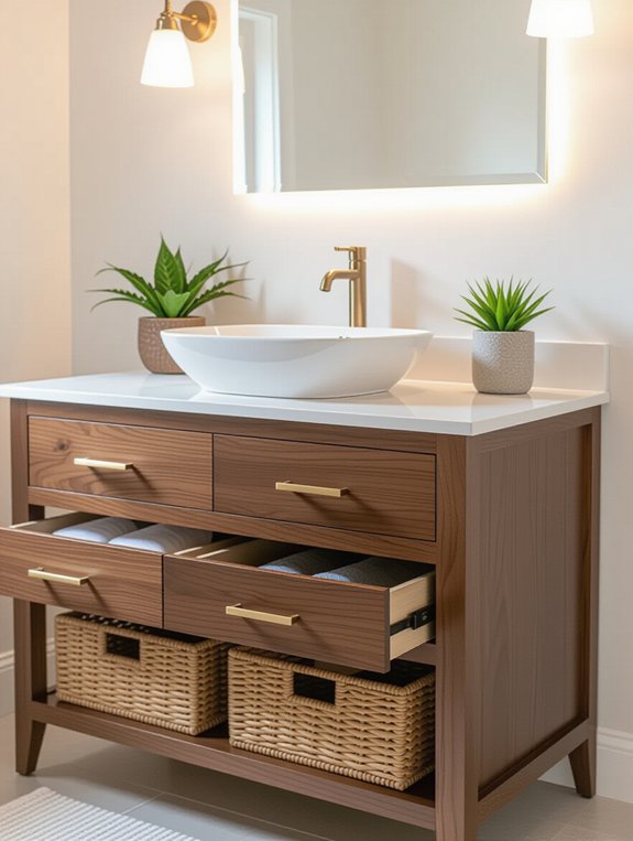 stylish vanity with storage