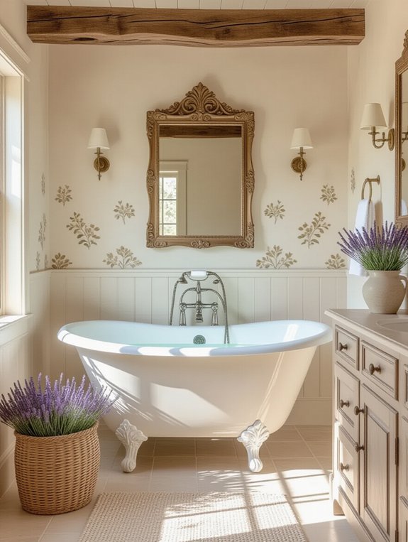 subtle floral bathroom elegance