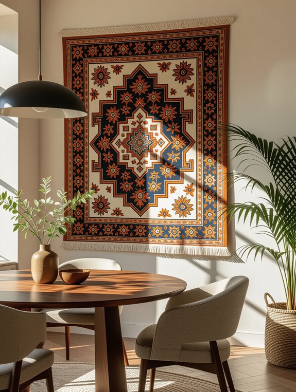 tapestries enhance dining room