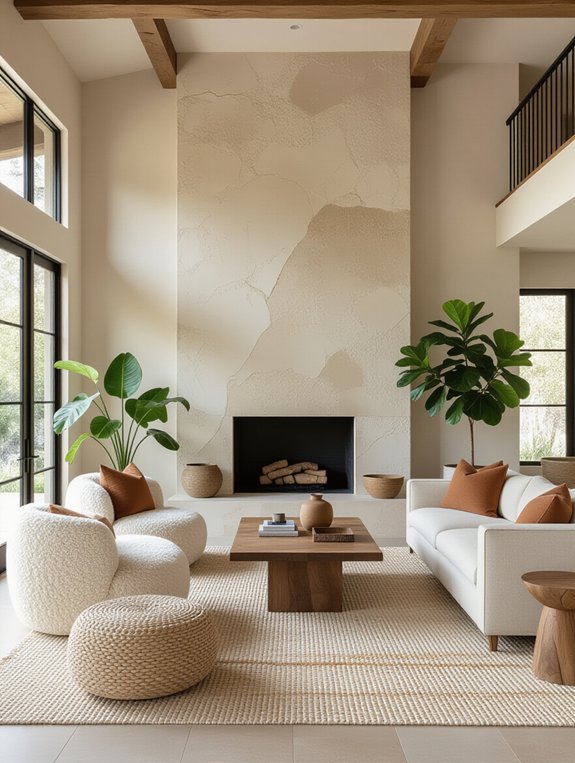 textured surfaces enhance decor