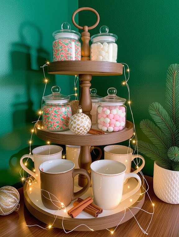 tiered tray coffee organization