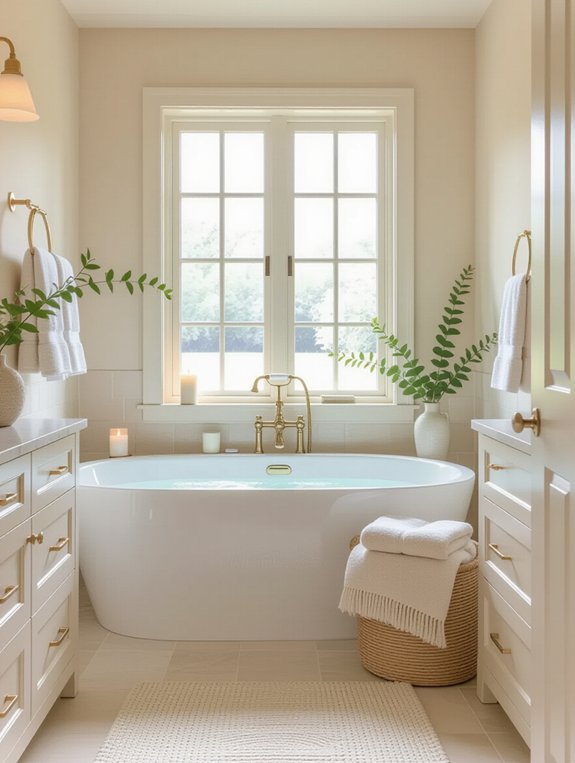 tranquil bathroom with neutrals