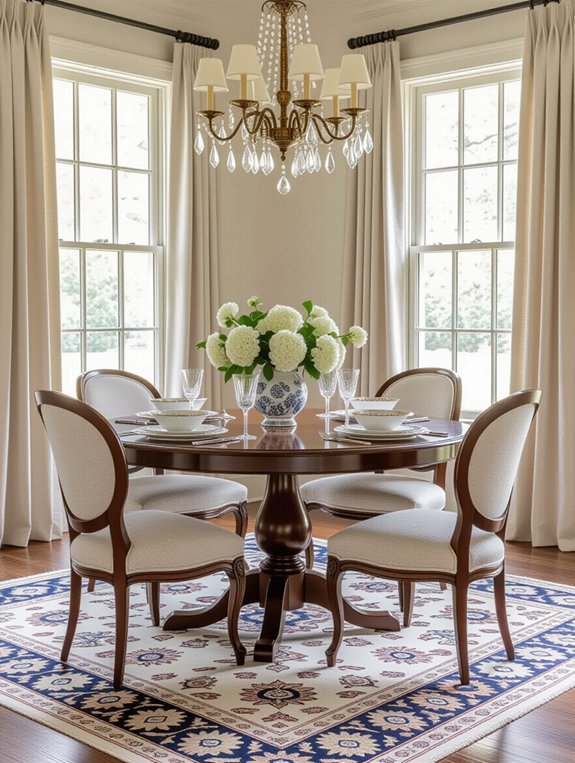 transform dining with rugs
