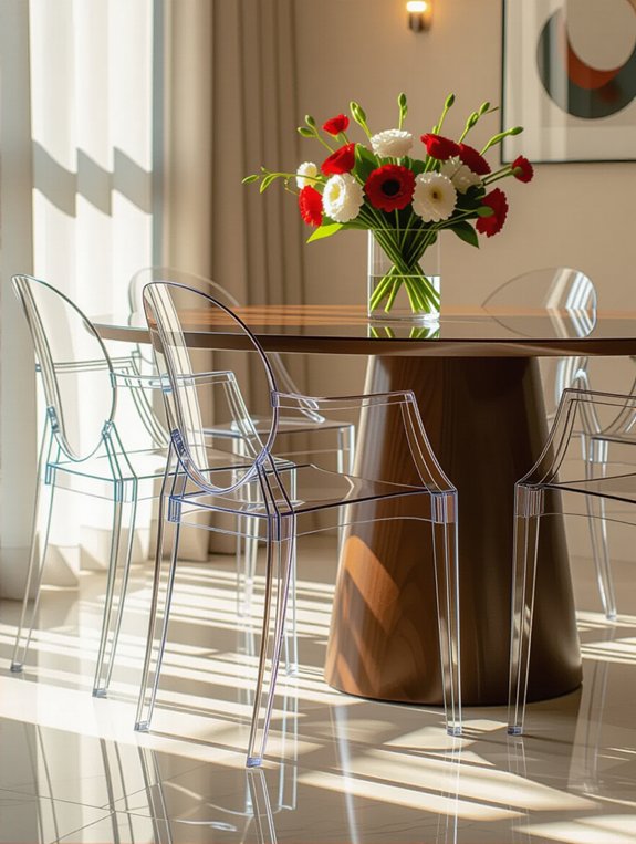transparent acrylic dining chairs