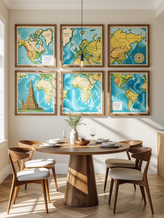 travel themed dining room decor