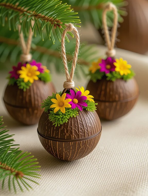 tropical coconut shell decorations