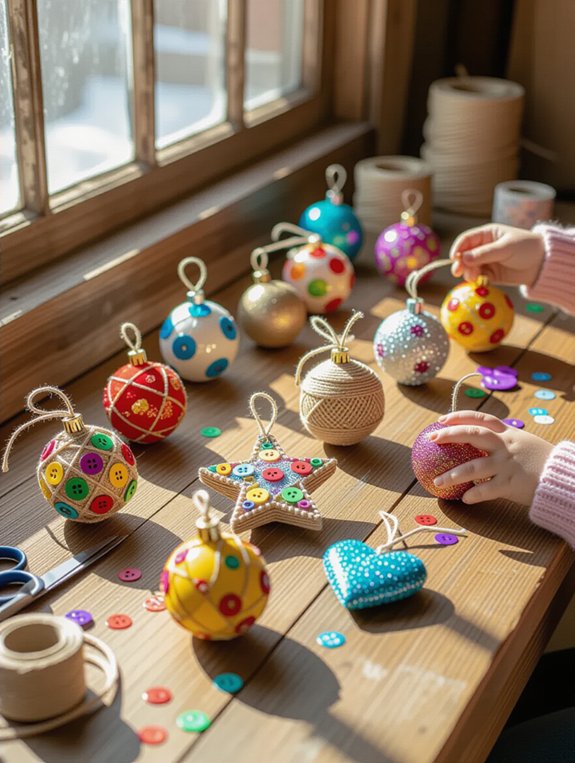 twine wrapped rustic ornaments activity