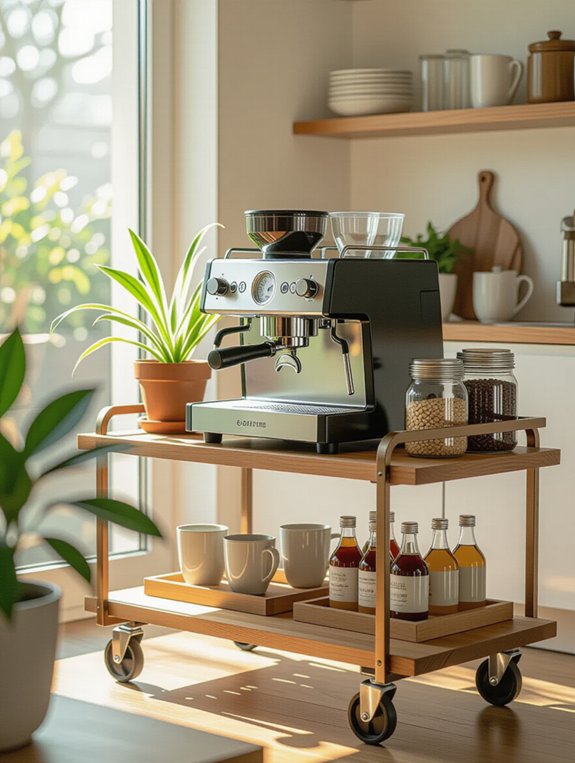 versatile compact coffee cart