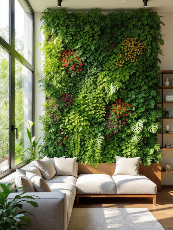 vertical garden enhances ambiance