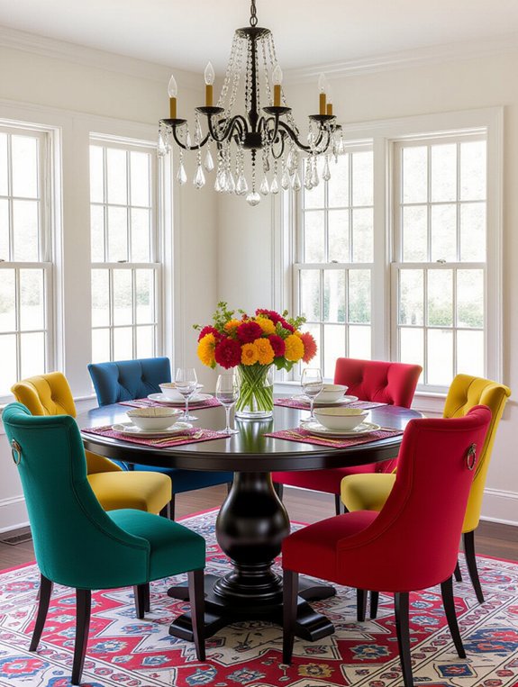 vibrant accents for dining