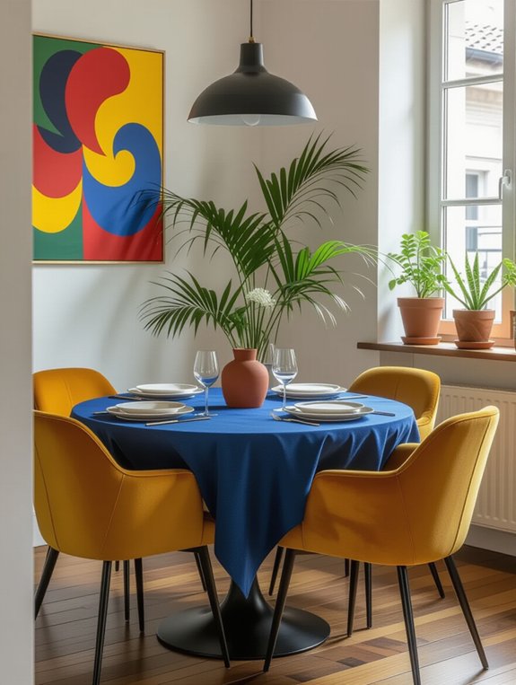 vibrant colorful dining accents
