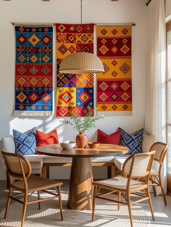 vibrant colorful textile art