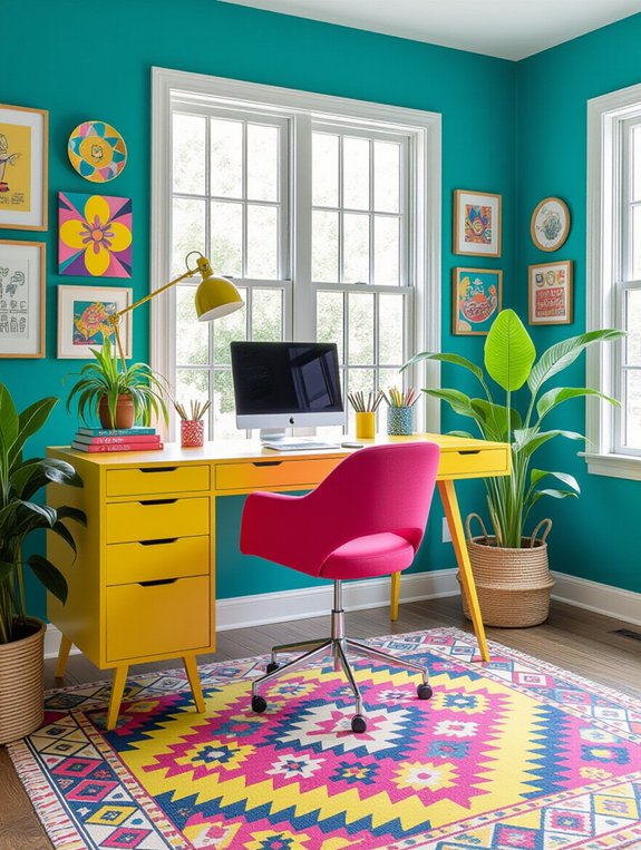 vibrant colors energize workspace