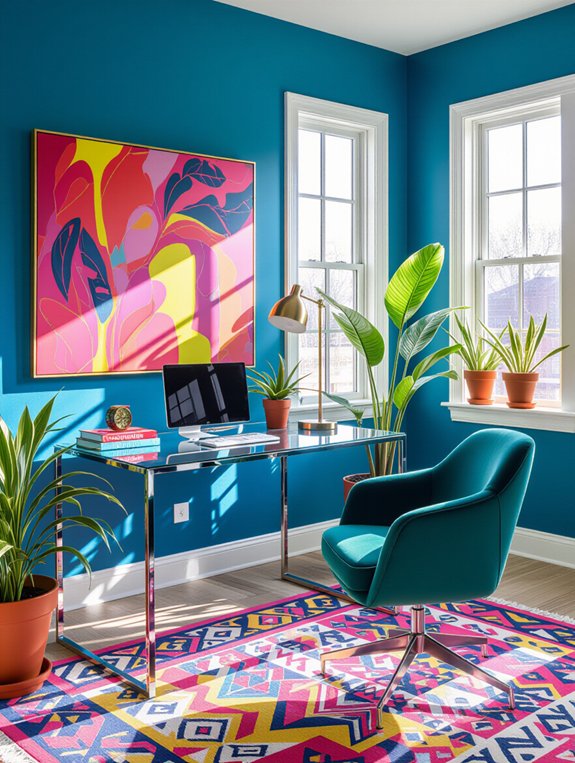 vibrant colors invigorate workspace