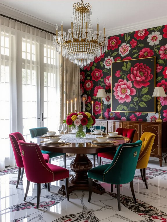 vibrant eclectic dining room