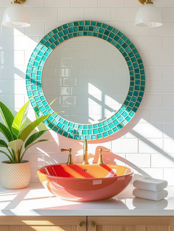 vibrant framed mirror designs