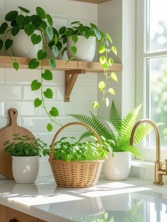 vibrant kitchen plant decor