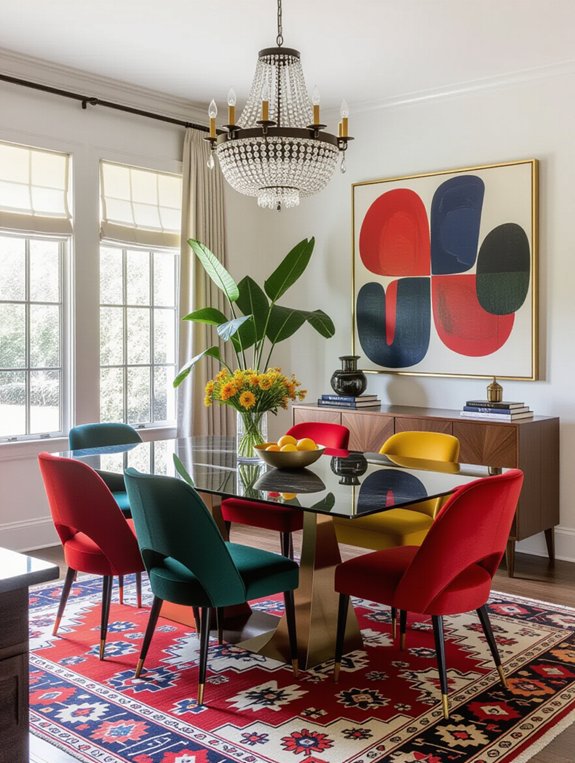 vibrant mixed style dining