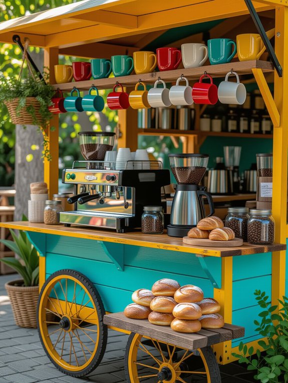 vibrant mobile coffee cart