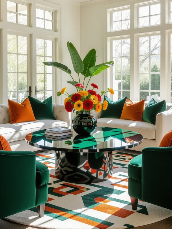 vibrant statement center table