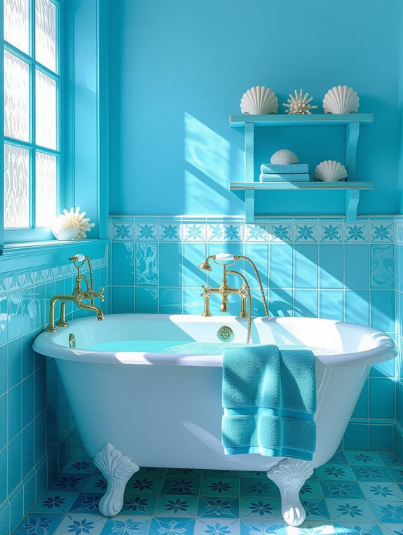 vintage aqua bathroom decor