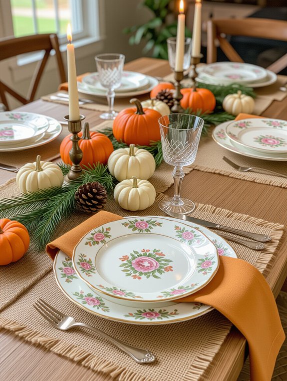 vintage china table decor