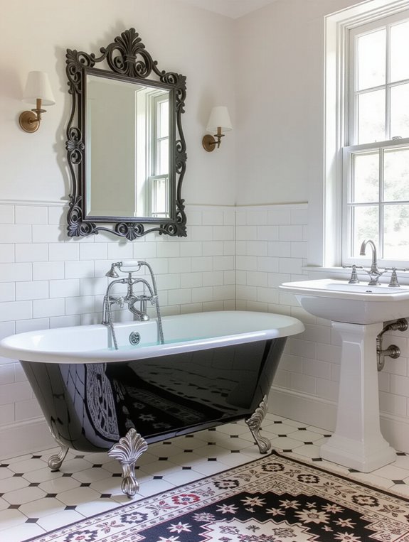 vintage fixtures enhance bathrooms