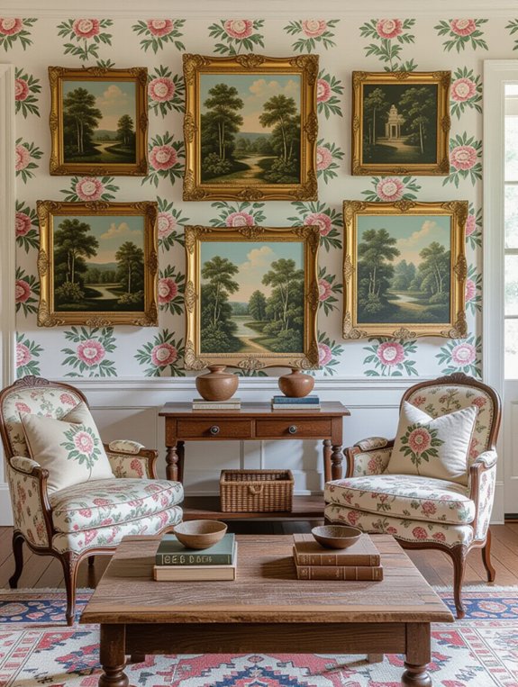 vintage frames enhance decor