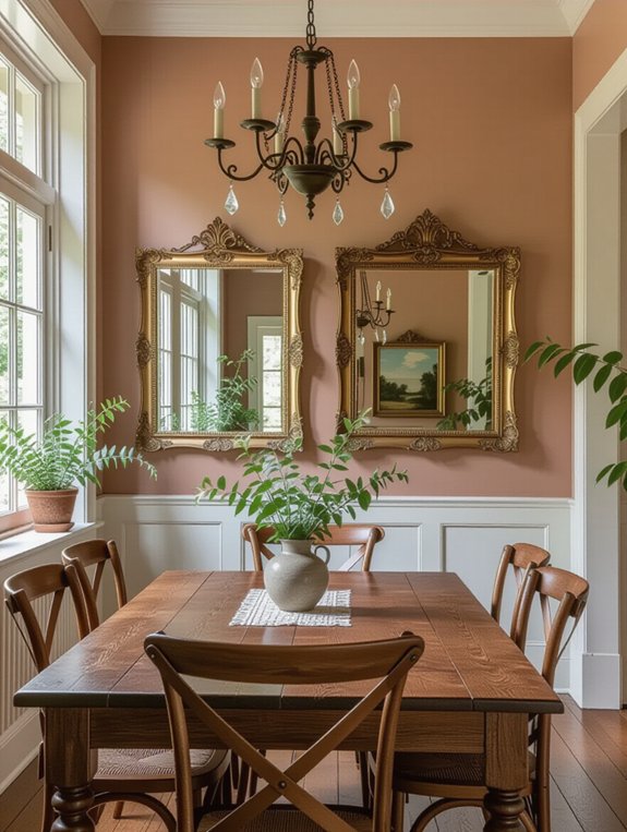 vintage mirrors enhance elegance