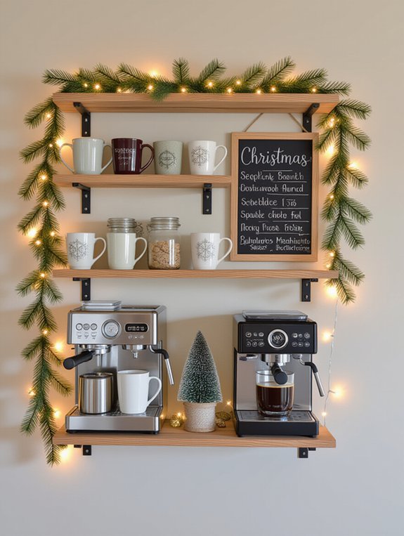 wall mounted coffee station decor