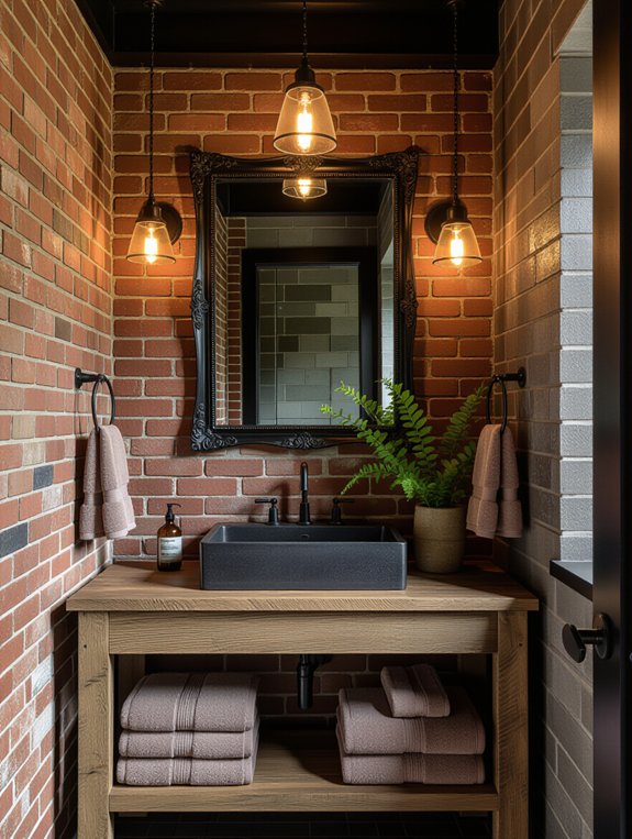 warm accents soften industrial style