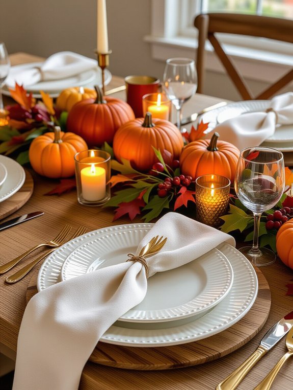 warm autumnal table decor