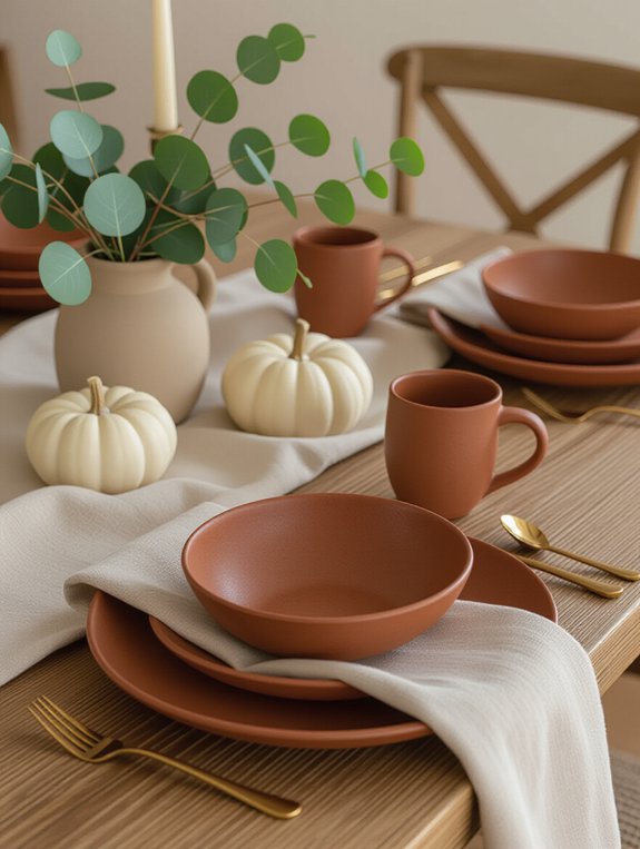 warm earthy dinnerware elegance