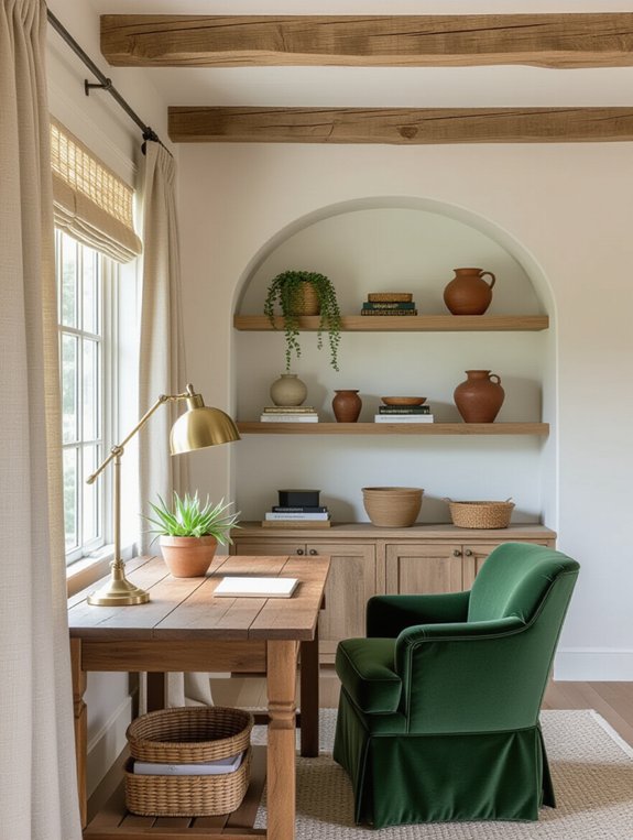warm inviting rustic workspace