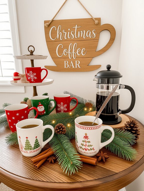 whimsical holiday coffee signage