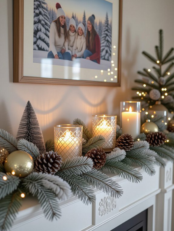 winter family photo display