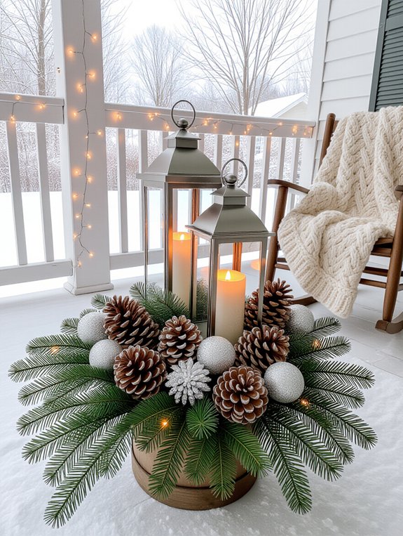 winter porch centerpiece ideas
