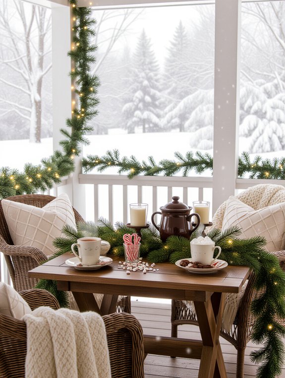 winter porch hot cocoa