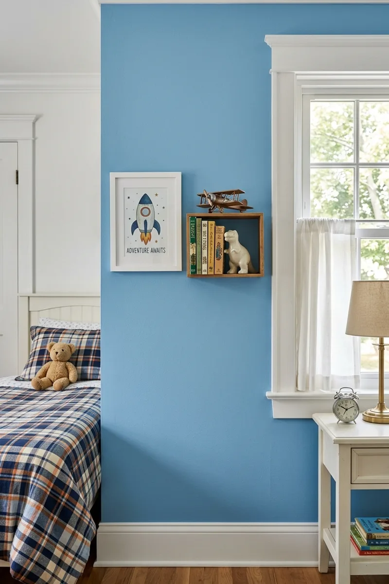 Sky Blue with White Trim
