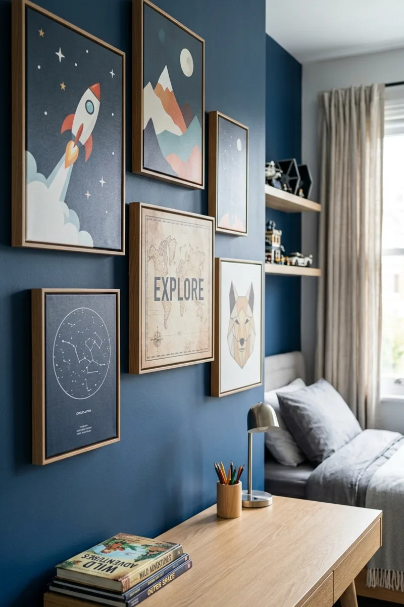 Blue Wall with Canvas Prints