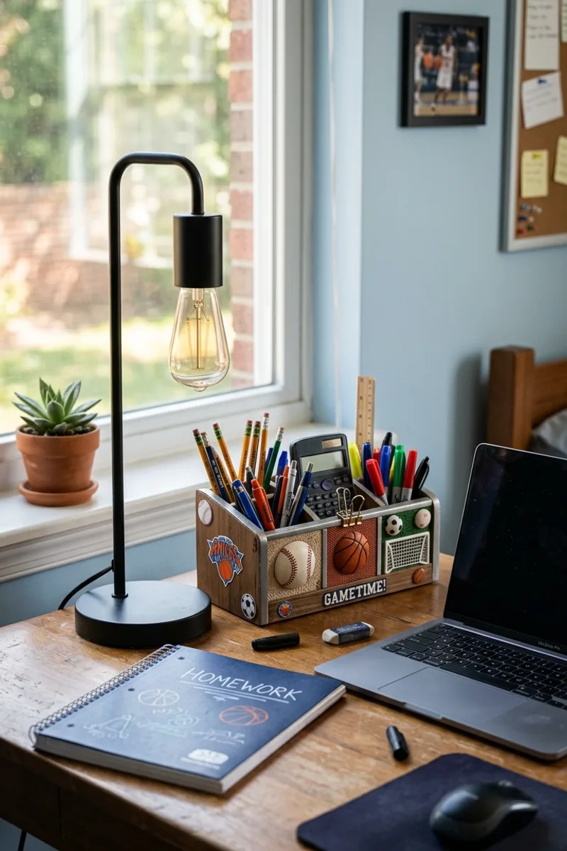 Desk with Sports Theme